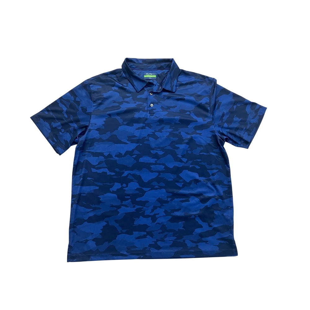 Ben Hogan Performance Mens XL Blue Camo Short Sleeve‎ Golf Polo Shirt